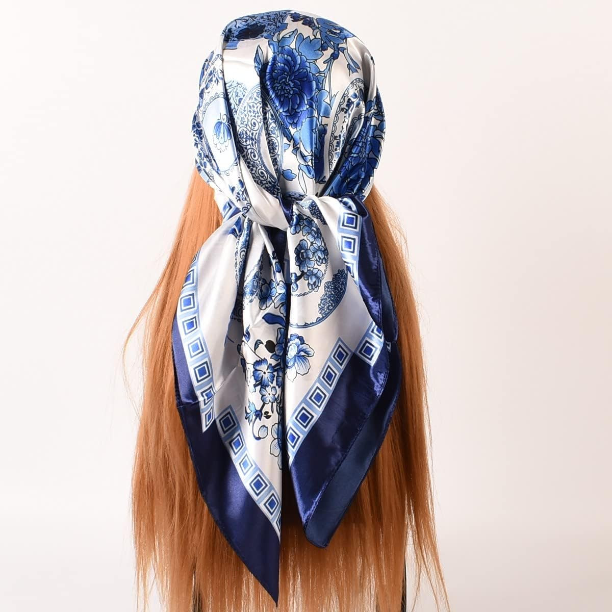35 x 35 Women’s Fashion Pattern Large Square Silk Like Hair Scarf Head Sleeping