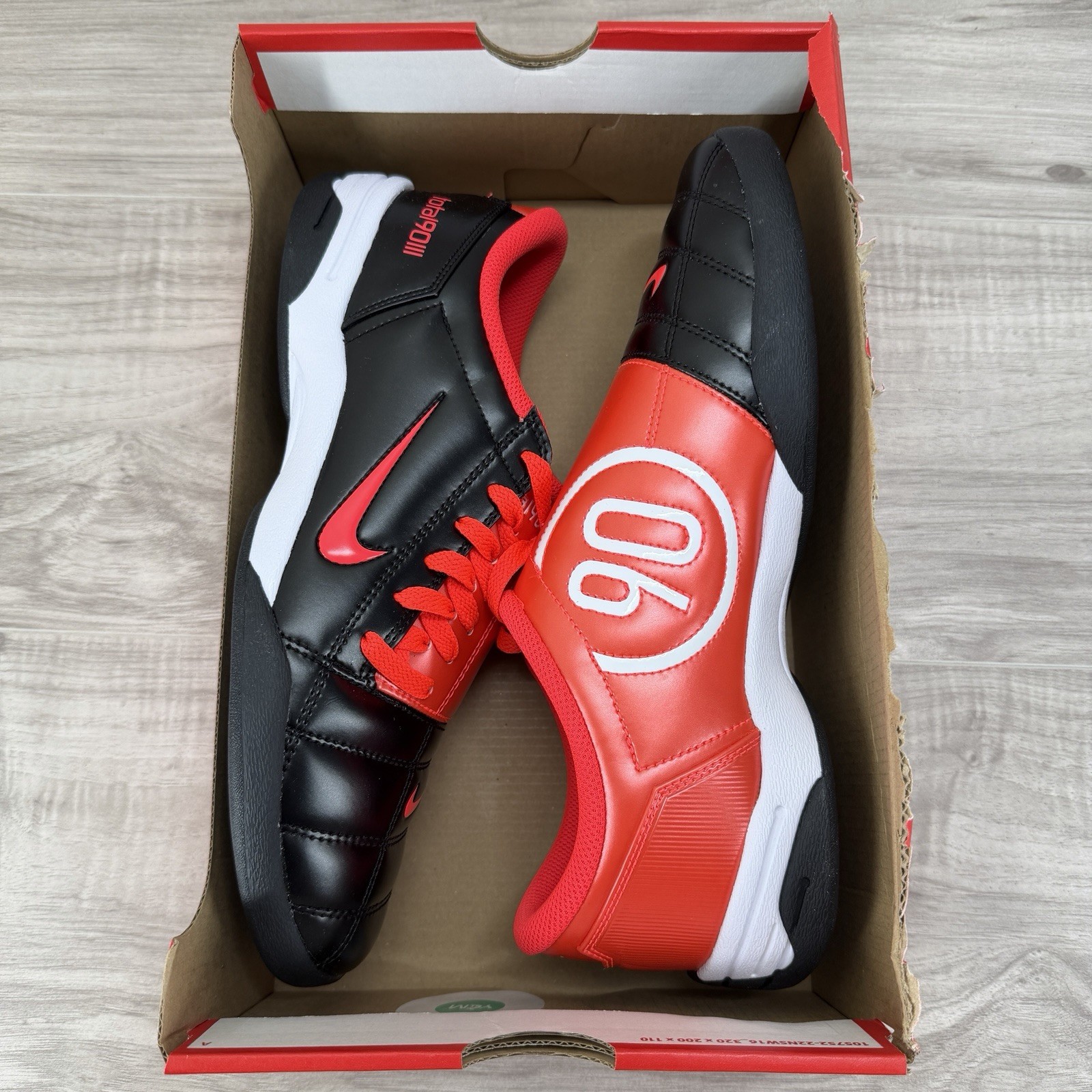 Nike Total 90 ‘Black White Black Bright Crimson’ Men Size 10.5 Soccer HQ2851 nby