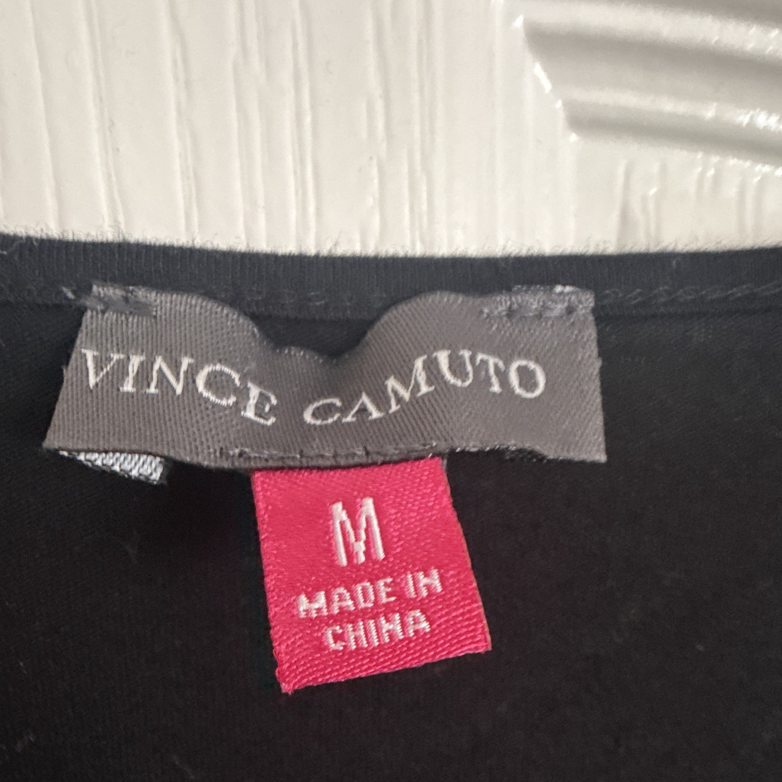 Vince Camuto Women’s Scoop Neck Sequin Mesh Sleeveless Tank Top Black M