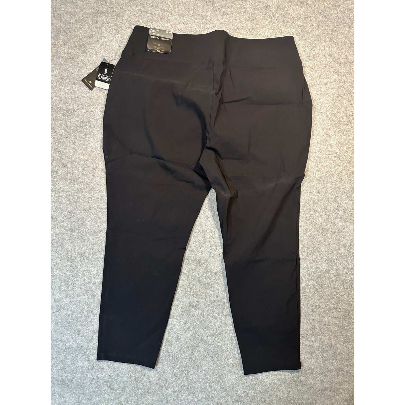 Worthington Secretly Slender Pull-On Skinny Pants 22WS Black Tummy Control
