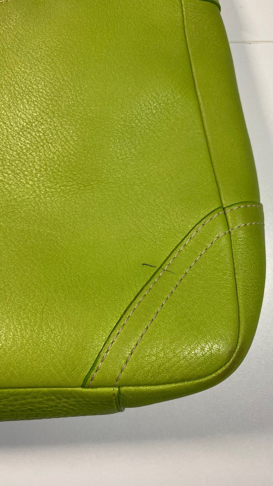 Vintage Coach Soho Shoulder Bag Lime Green Ergo Pebble Leather Y2K