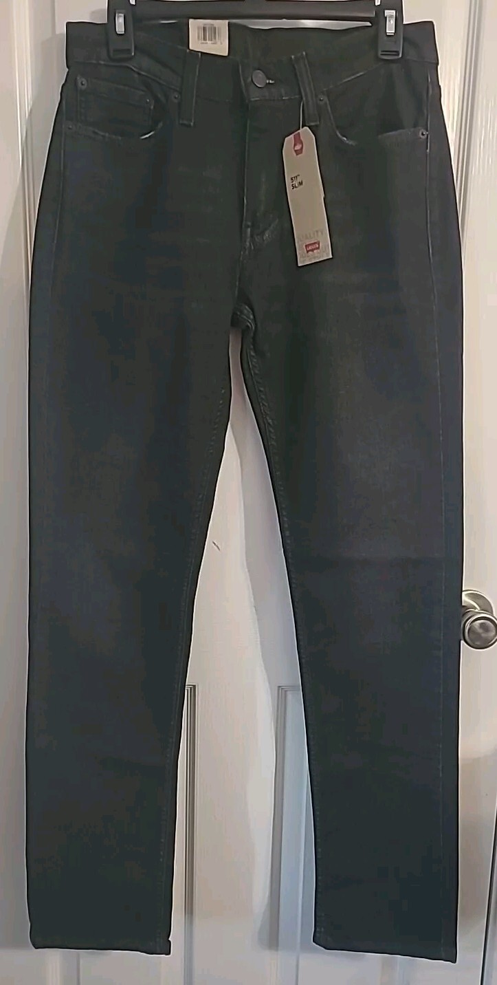Levi’s 511 Slim Fit Stretch Men’s Size 29W×32L Frog Eye Black Jeans New NWT