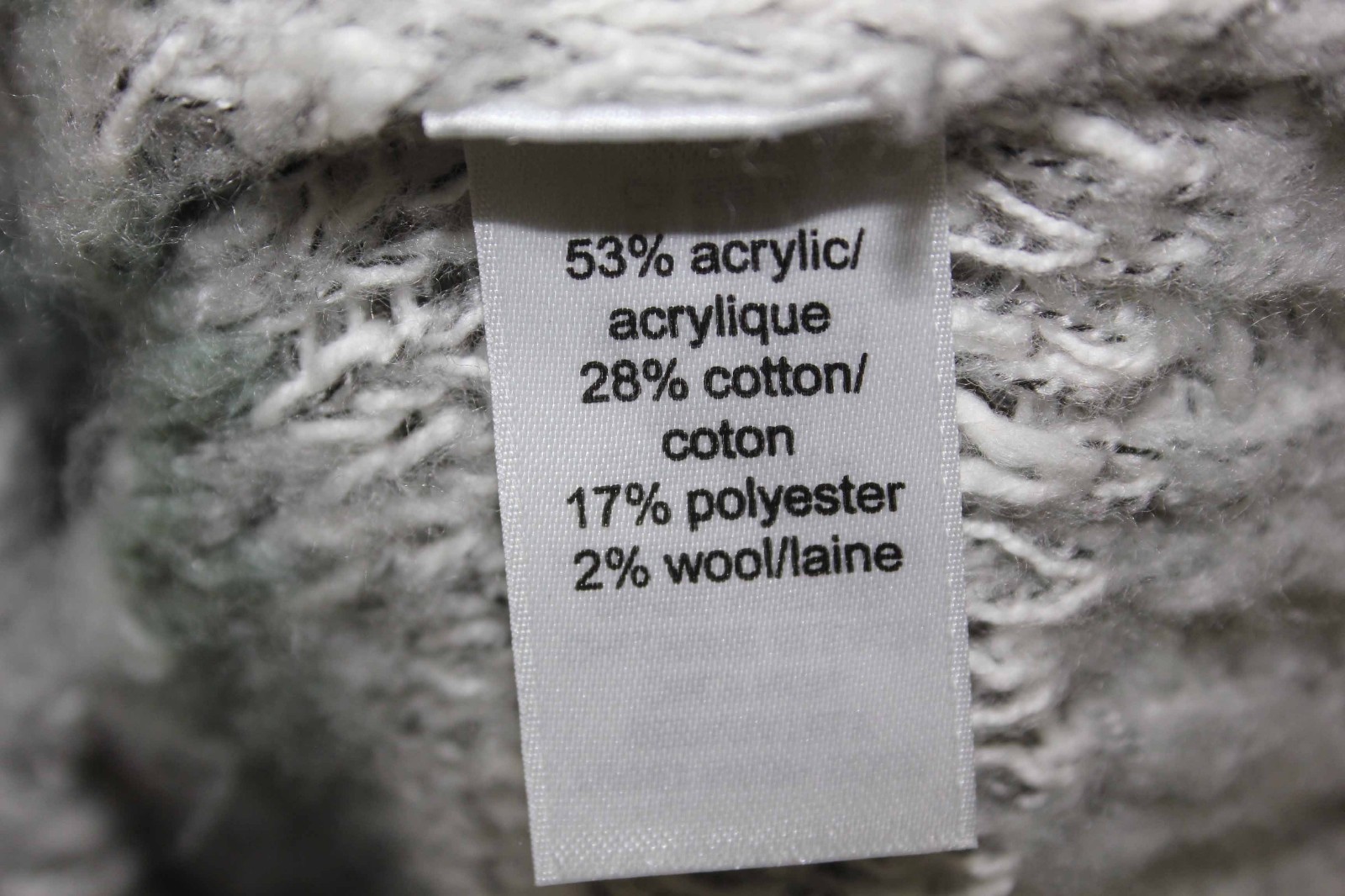 Maurices Sz S Gray White Moss Open Weave Acrylic Cotton Wool Blend Sweater