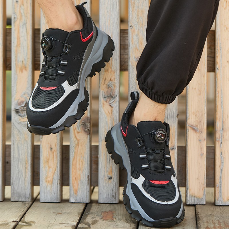 Work Safety Shoes For Men Breathable Work Sneakers Steel Toe Shoes Anti-puncture