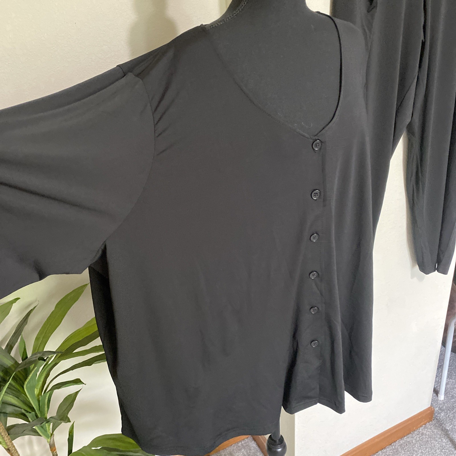Jessica London 2 Pc Set Pull on Elastic Waist Pants Button Up Top 30/32 Plus NEW