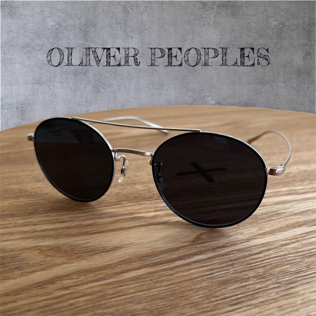 Oliver Peoples Kin Sunglasses Japan Made Silver Smoke Lens 50mm Used