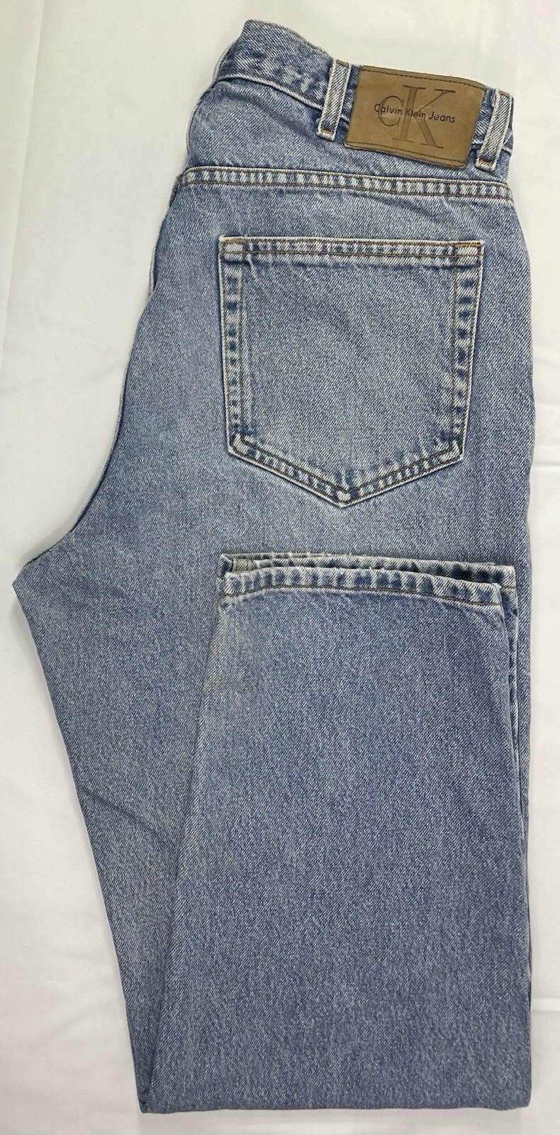 Vintage Calvin Klein Men’s 36×30 Stone Washed Blue Jeans “Fit Like 34×30”