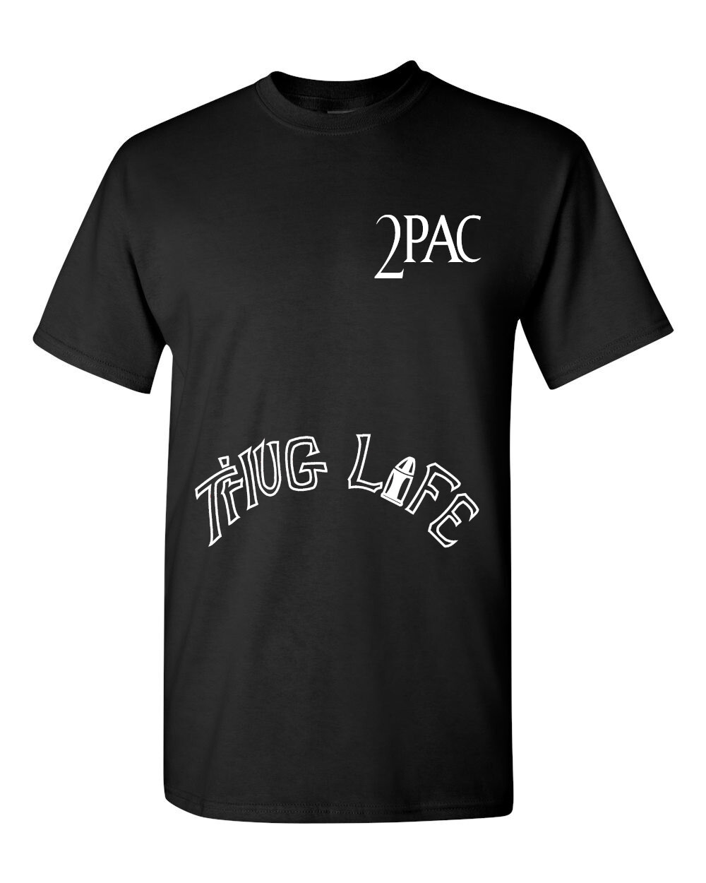 THUG LIFE – hip hop rap music tupac 2pac – T-shirt Short Sleeve 50/50 Poly-Cotto