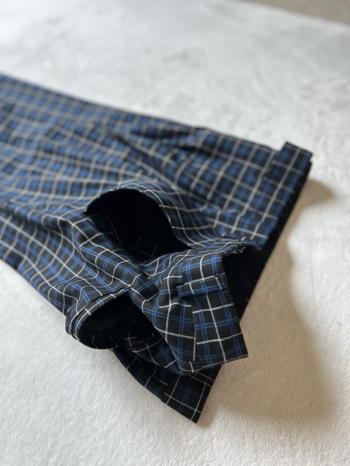 Man BoohooMan Pockets Skinny Navy Check Suit Trouser Pants Size 32