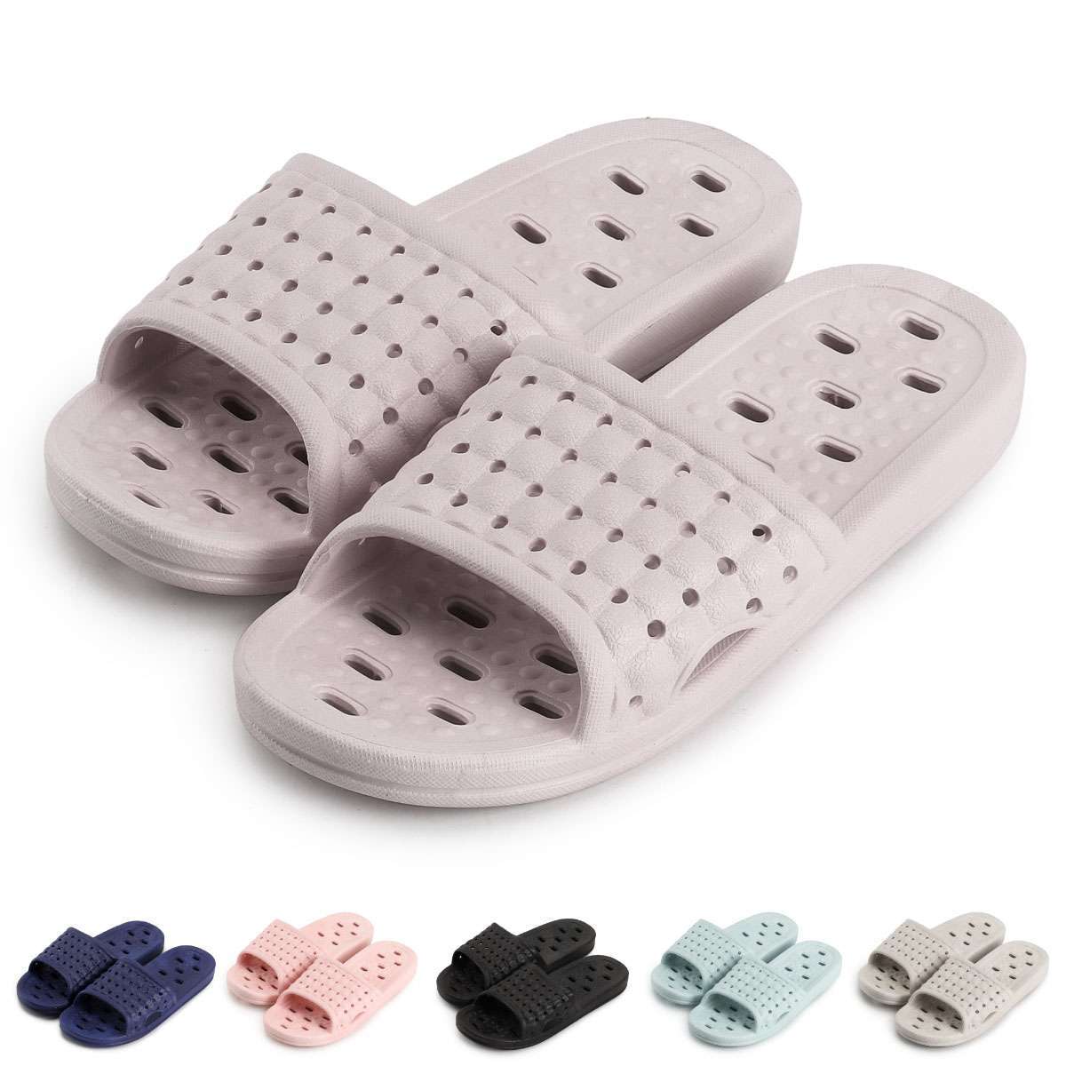 Shower Shoes Quick Dry Non-Slip Bathroom Slippers for Men Women Dorm Home Slides