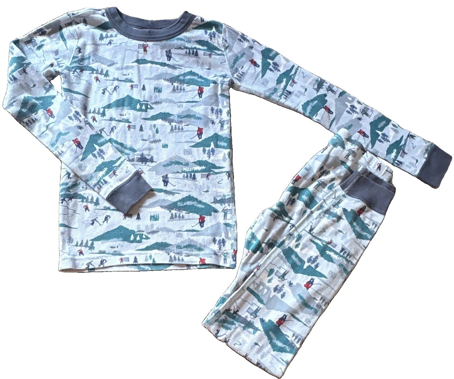 Hanna Andersson Ski Skier Organic Cotton 2pc Snug-Fit Pajamas 150cm US 12