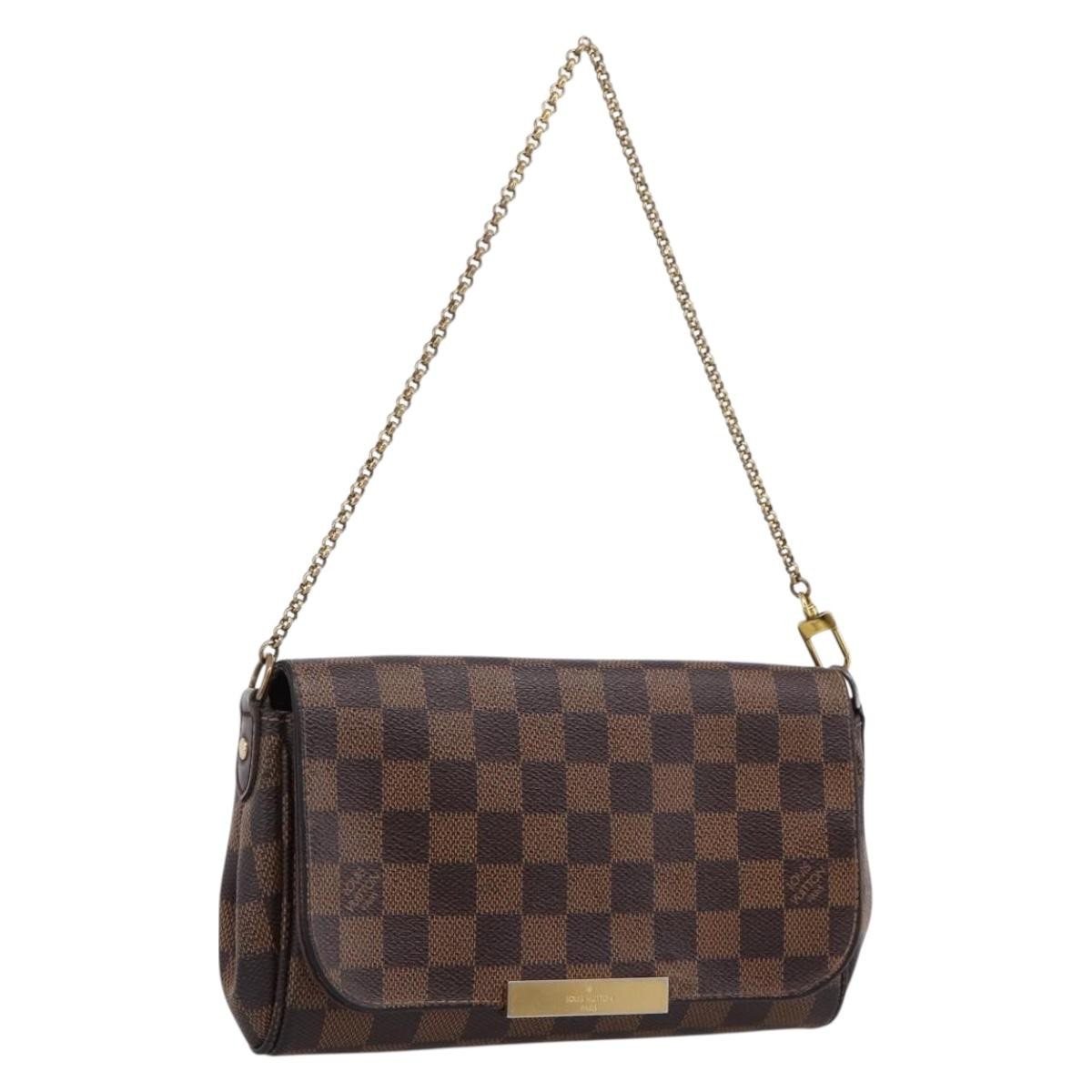LOUIS VUITTON Damier Ebene Favorit PM Shoulder Bag N41276 LV Auth bs36519