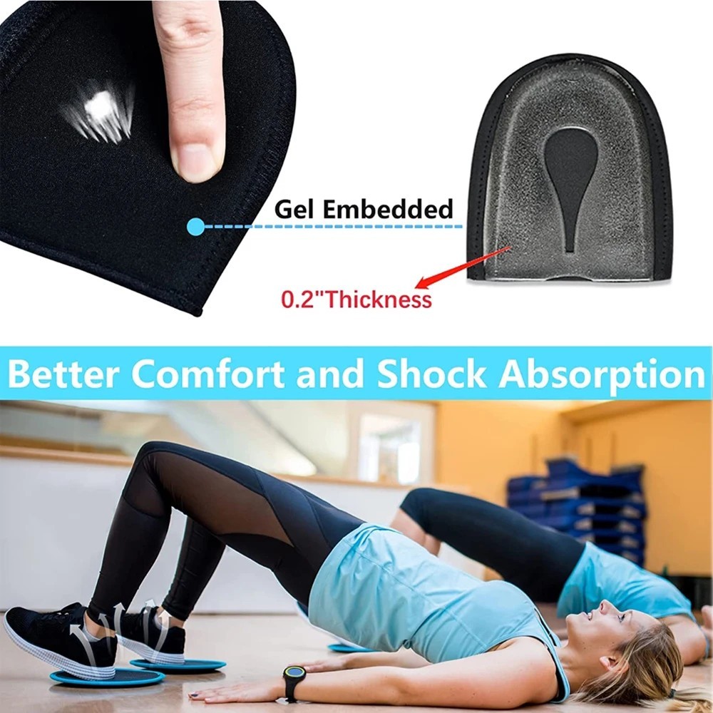 1Pair Plantar Fasciitis Heel Cups U Shaped Silicone Gel Heel Pain Relief Insoles