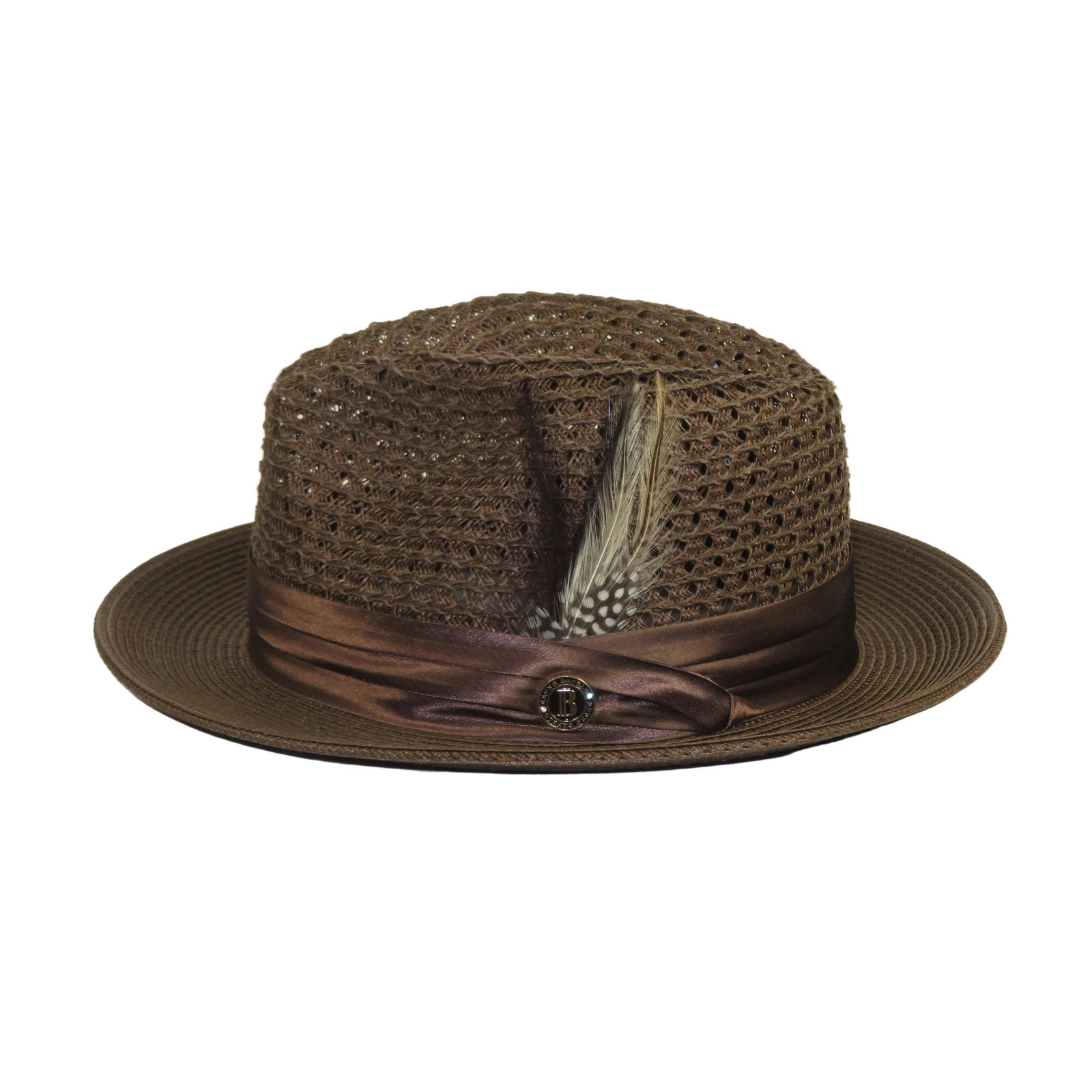 Men’s Summer Spring Braid Straw style Hat by BRUNO CAPELO JULIAN JU918 Brown
