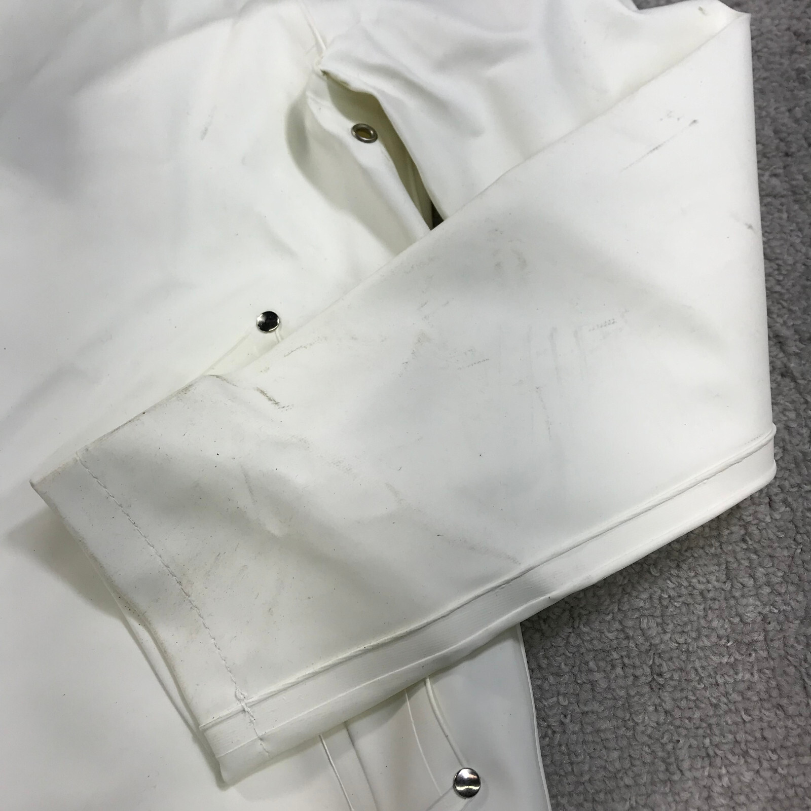 Stutterheim Stockholm Jacket Mens 2XS XXS Hoodie White Rain Coat Heavy Snap