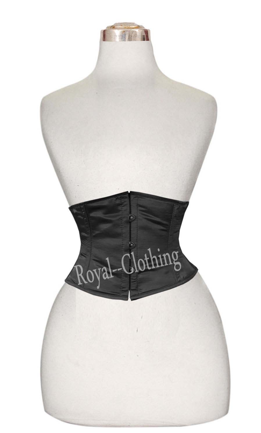 Double Steel Boned waist training Waist Trainer Under-bust Satin Corset 8079S