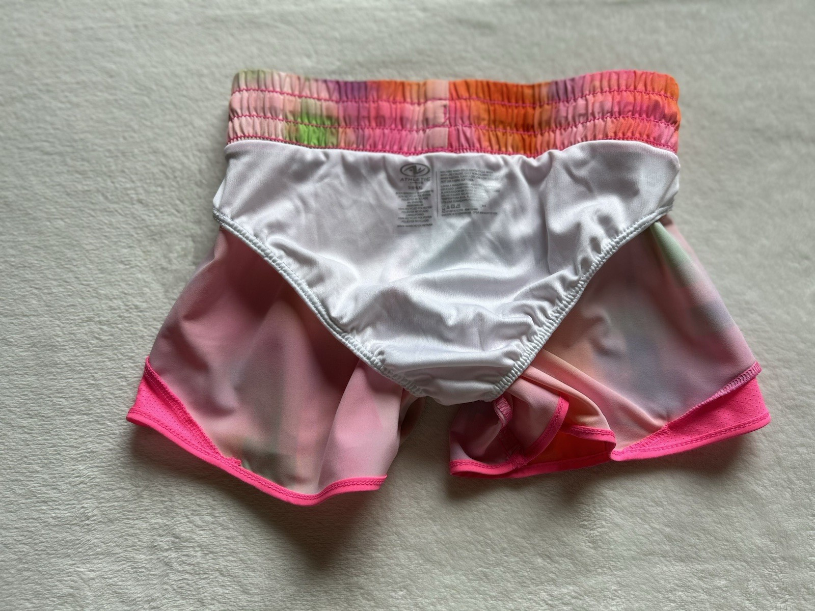 Athletic Works Girls Pink Moisture Wicking Running Shorts with Liner Sz S (6-6X)