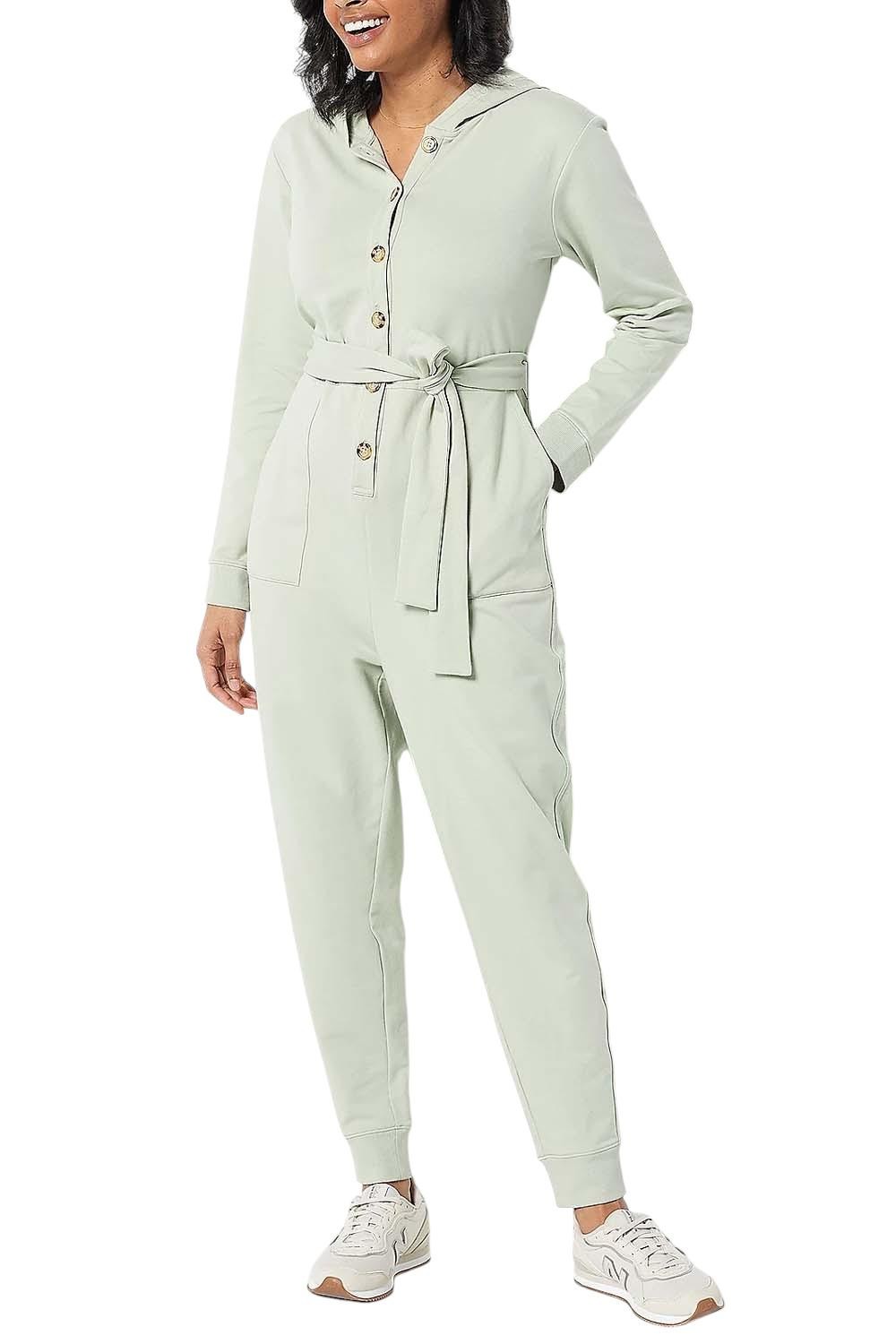 Encore by Idina Menzel Women’s Soft French Terry Swing Romper Sage