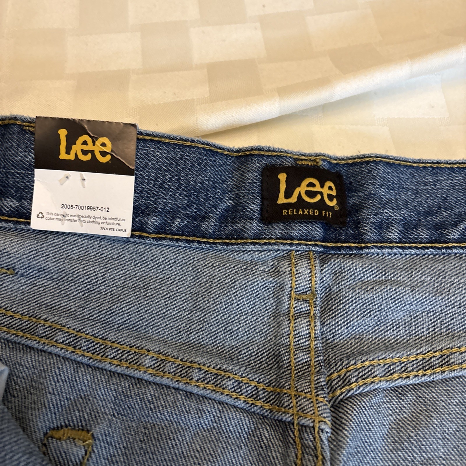 Lee Mens Jeans Relaxed Fit Straight Leg 42×32” Comfort Stretch 5 Pocket Blue