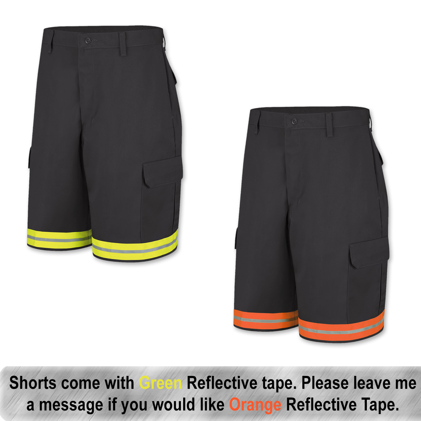 Brand New Red Kap Reflective Cargo Work Shorts Men’s Hi Vis Industrial Uniform