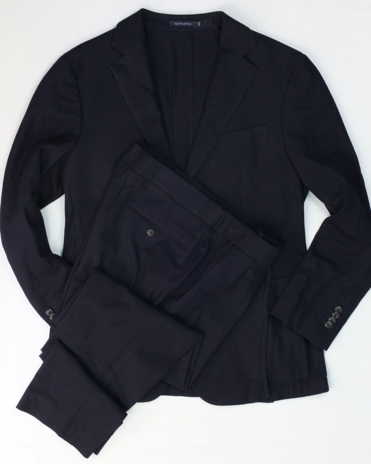 Suit Supply Slim Havana Patch Suit Cotton Italian Fabric 40 32×26 Drawstring
