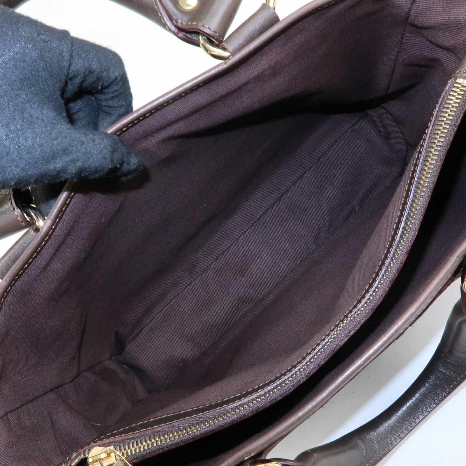 CELINE C Macadam Suede Leather Boogie Bag Hand Bag Brown Authentic Used F/S