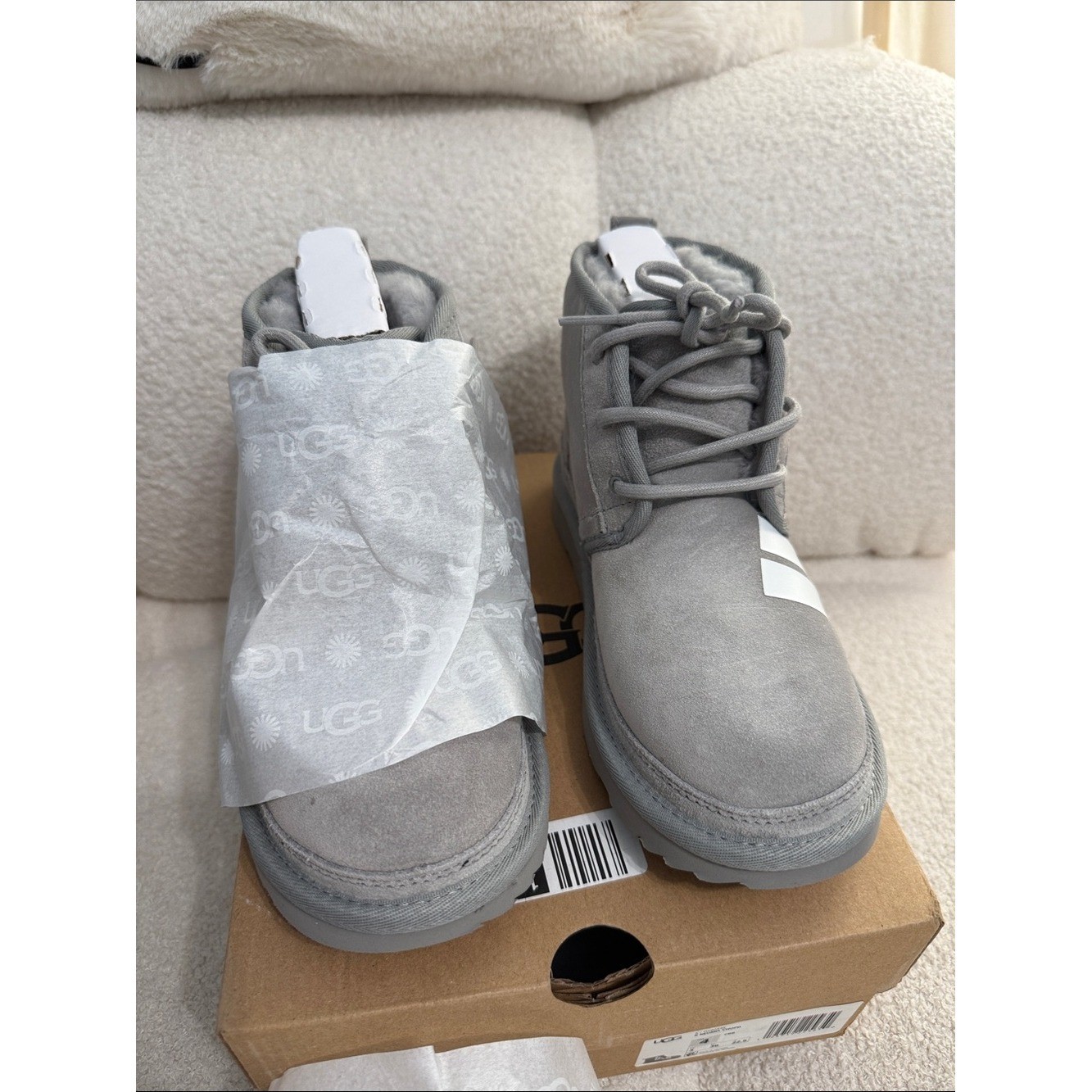 UGG Kids Short Suede Boots in Light Gray