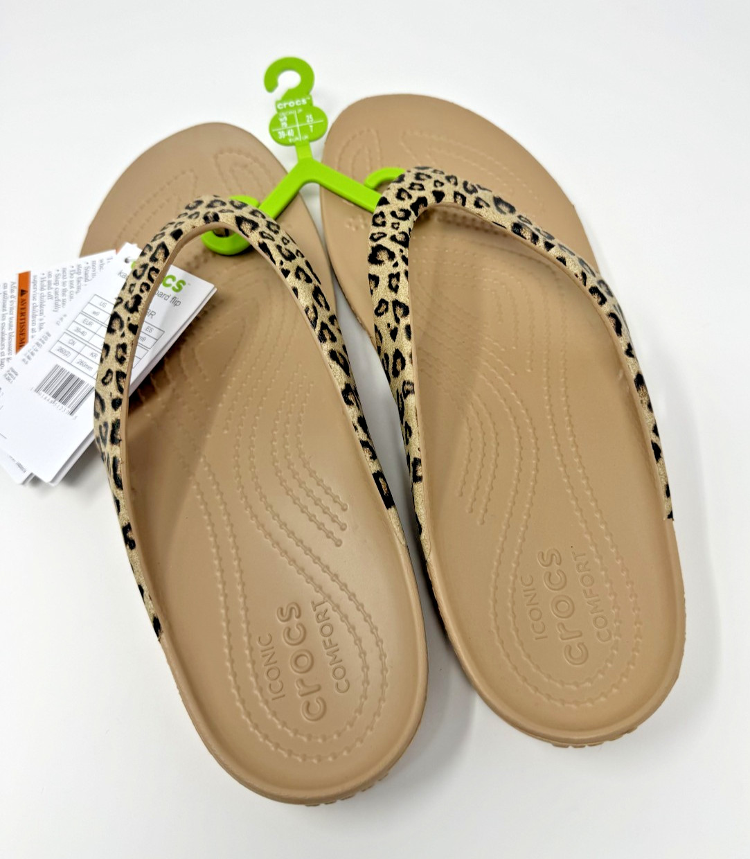 CROCS Kadee II LEOPARD Flip-Flop 202398-98R Women’s 8 – NEW + FAST SHIP