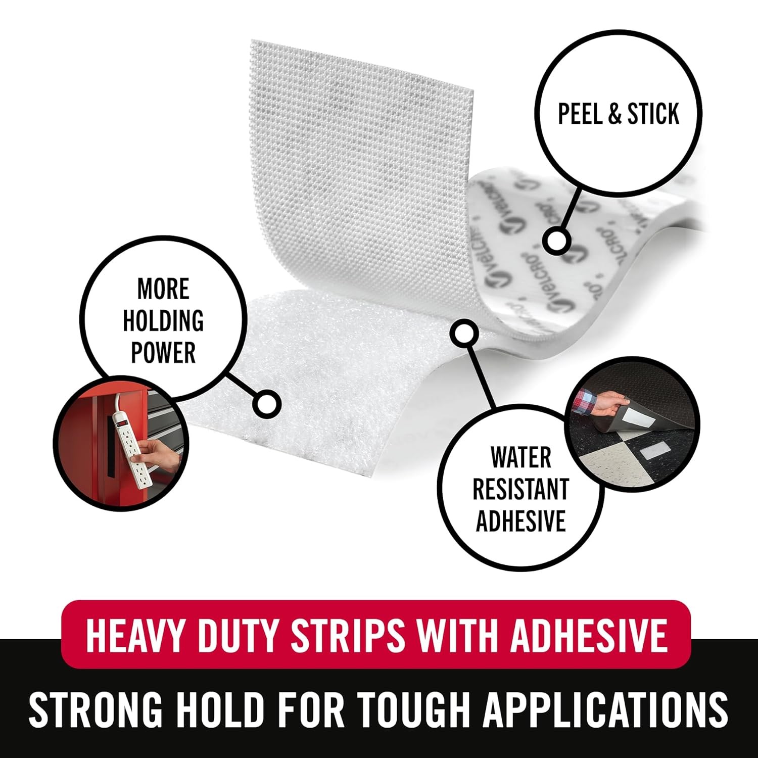 VELCRO Brand Industrial Fasteners Stick-On Adhesive | Professional Grade Heavy