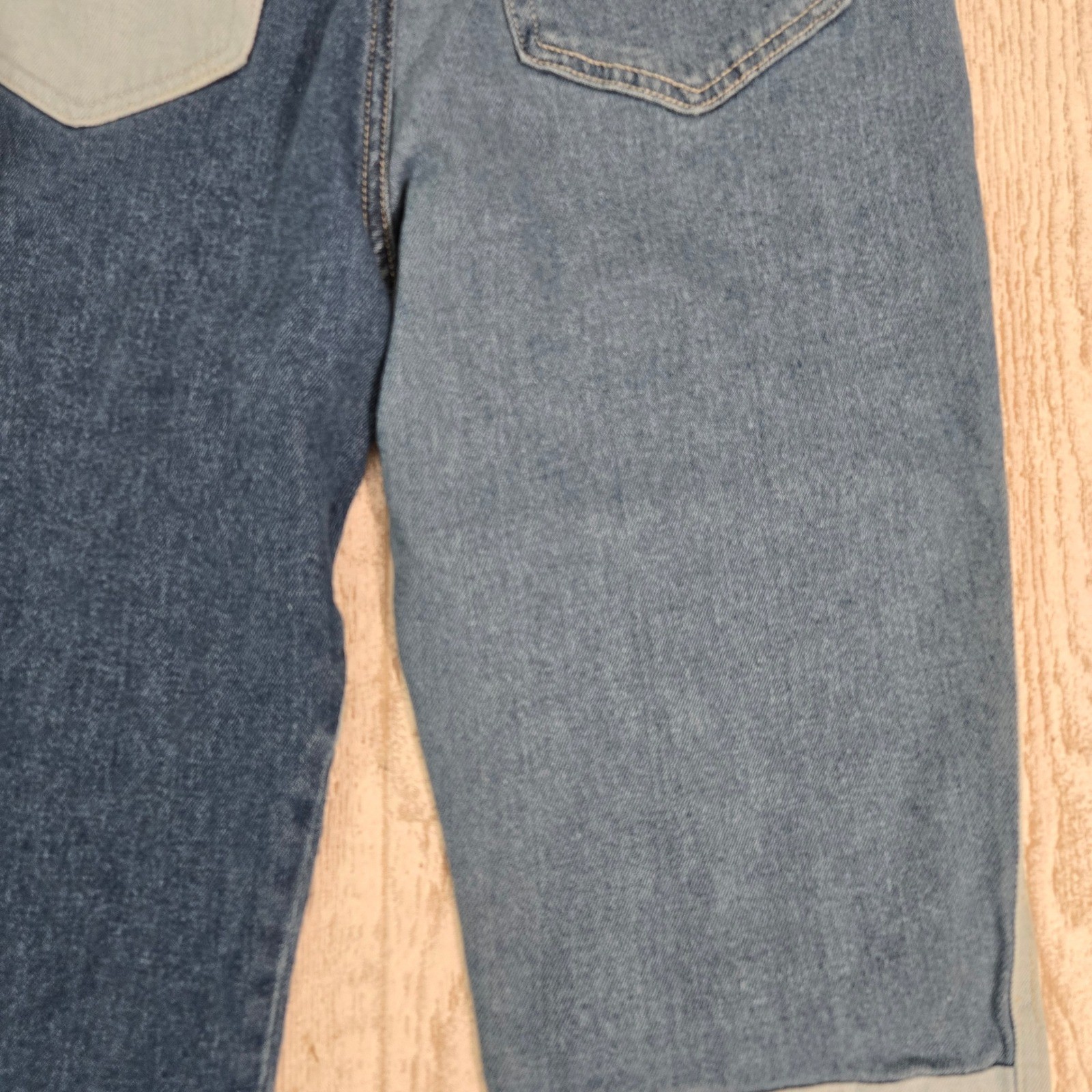 Hollister Patchwork High Rise Mom Y2K Retro Straight Jeans Colorblock Size 7S