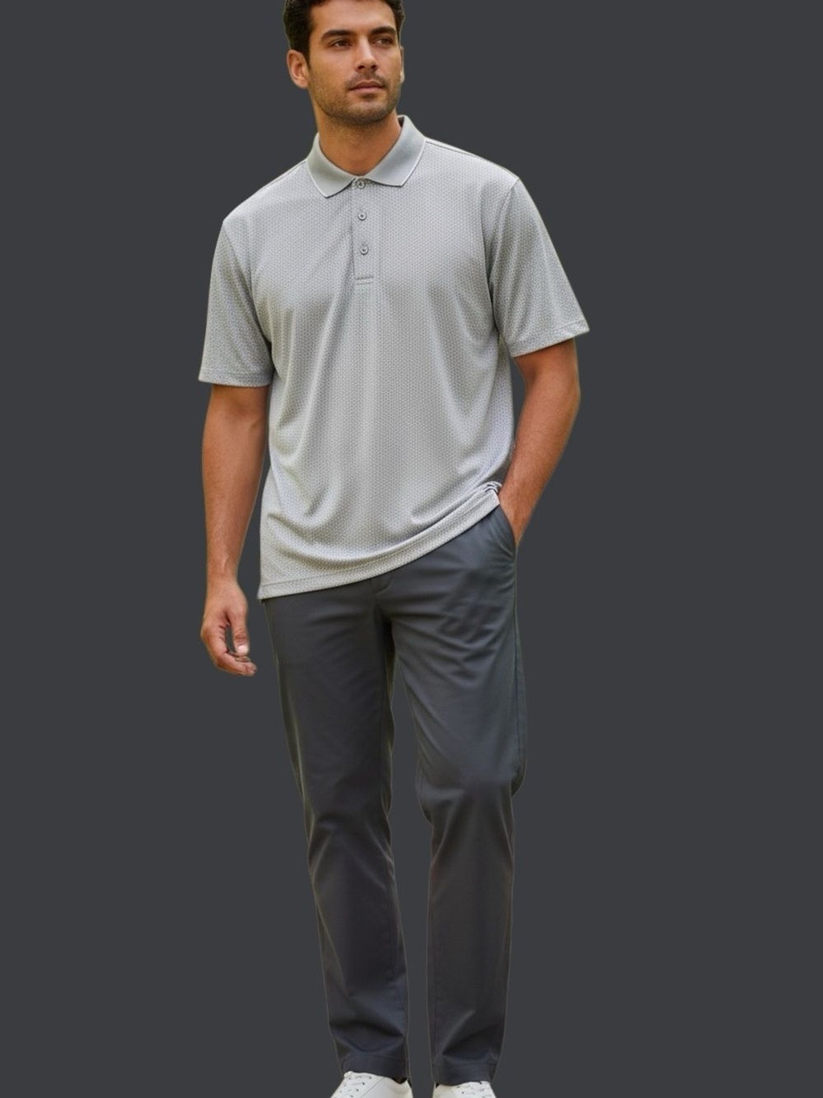 Hickey Freeman Light Silver Men’s Polo L