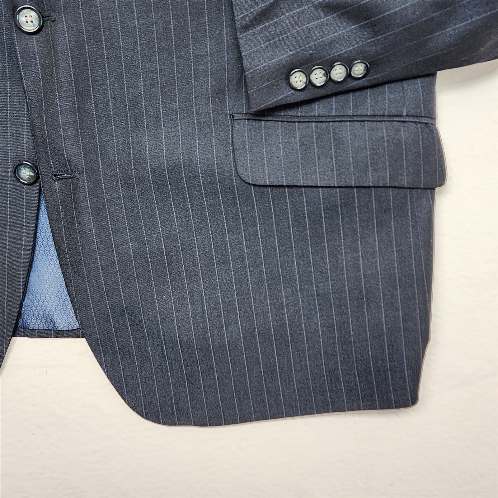 Lineage 50R 42×30 Dark Blue Pinstripe 2Btn 2Pc Mens Jacket Pants Suit