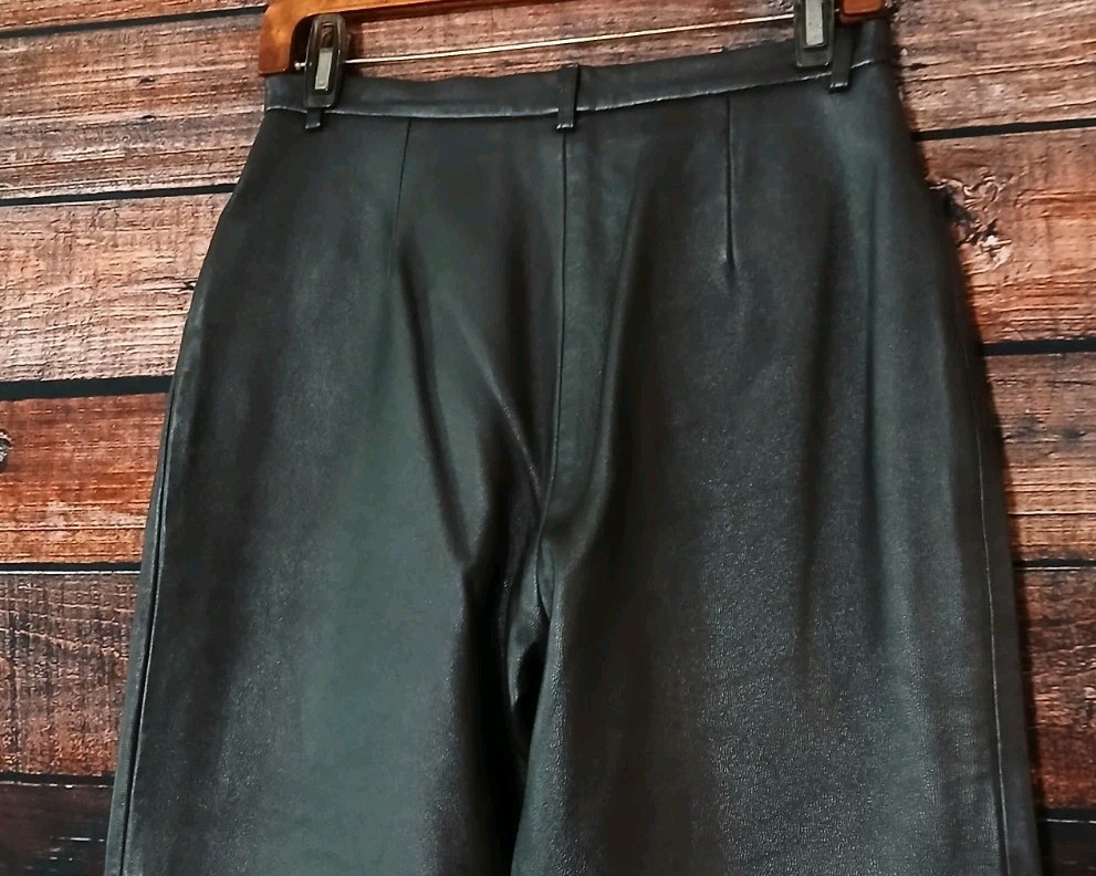 Laura Clement Collection Leather Pants Size 8 Dark Brown Real Sheep Skin Nappa
