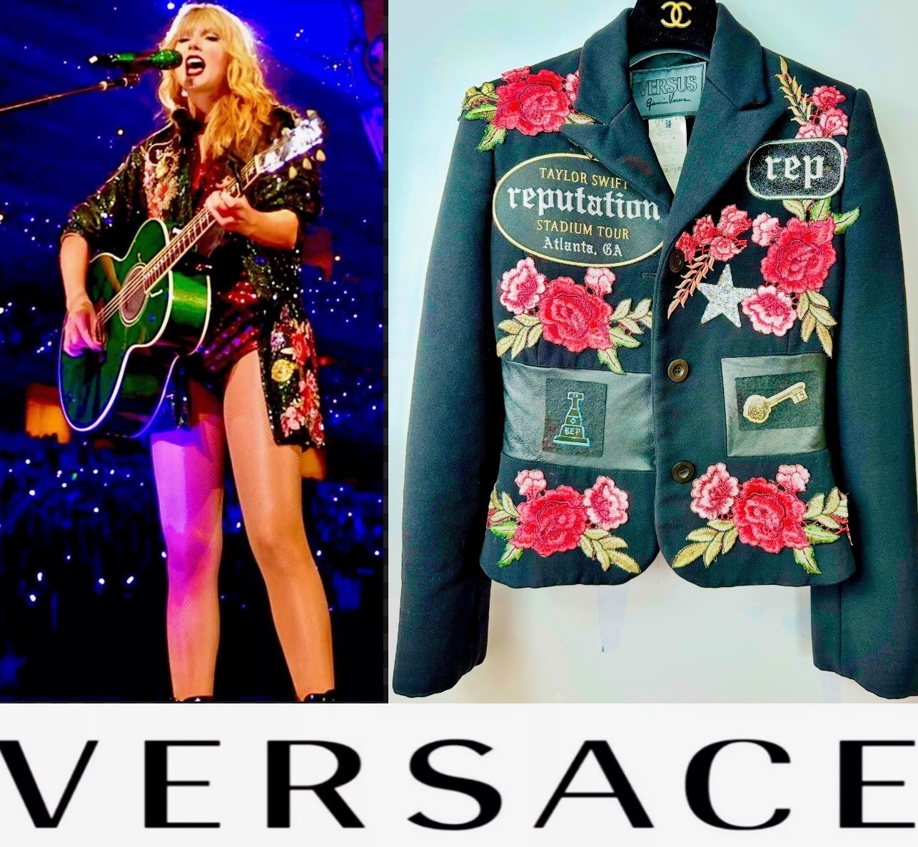 Versace Taylor Reputation Era Concert Costume Patch Jacket 36 38 0 2 Girl XS S M