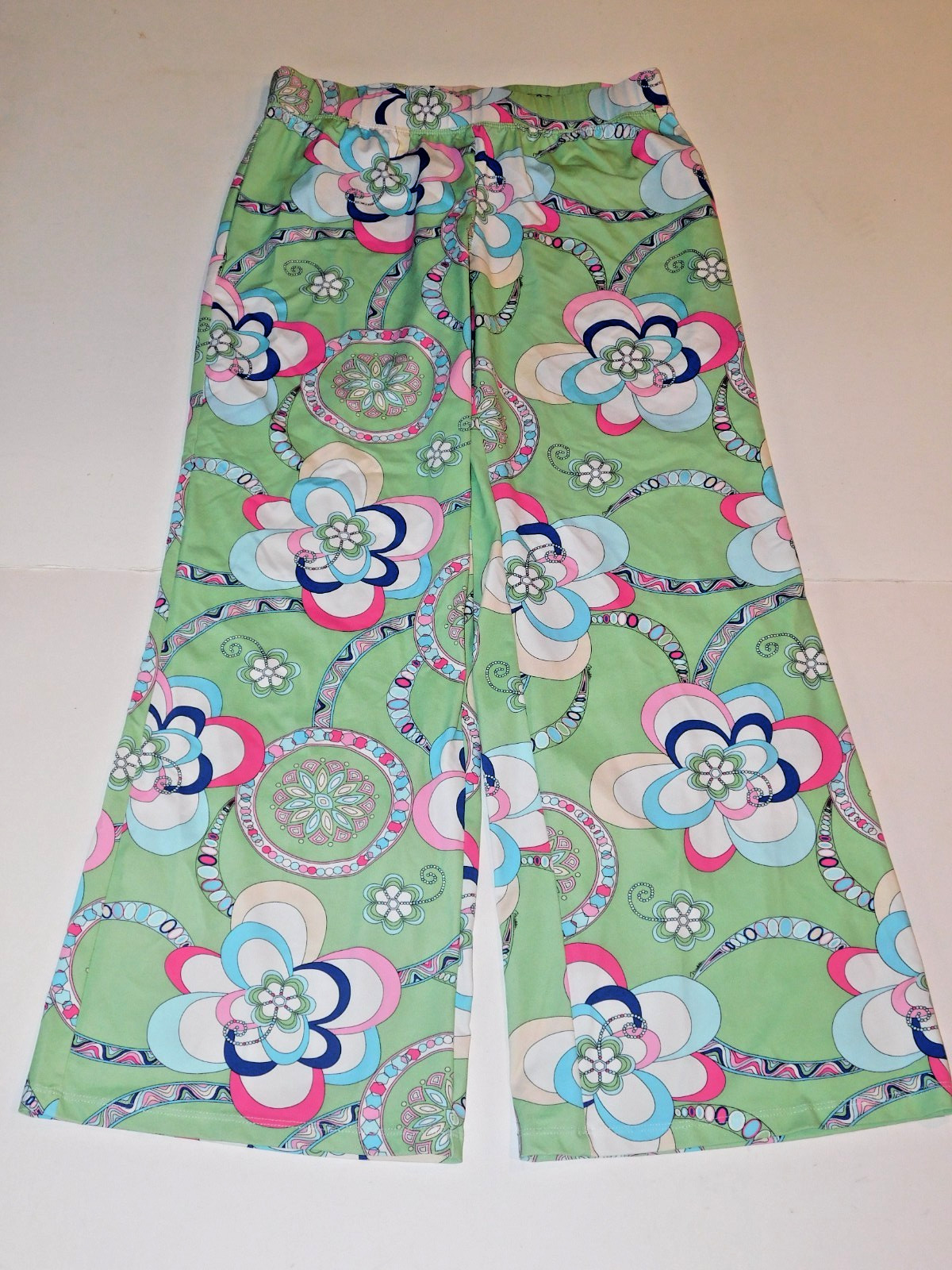Melly M Size L Multicolor Stretch Nylon Span Knit Elastic Waist Womens Pant