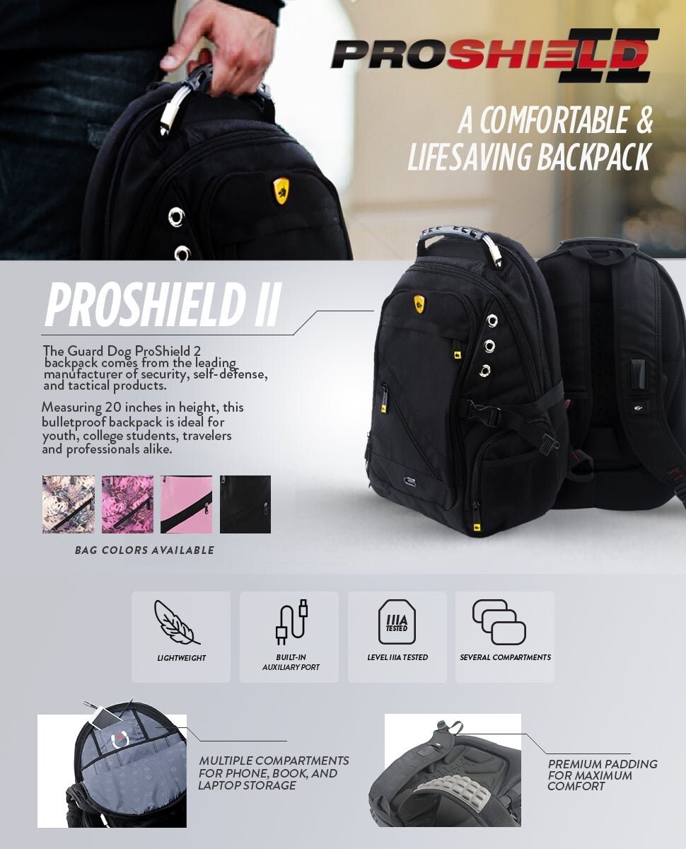 Bulletproof Backpack Proshield II Pink | Multimedia-Ready