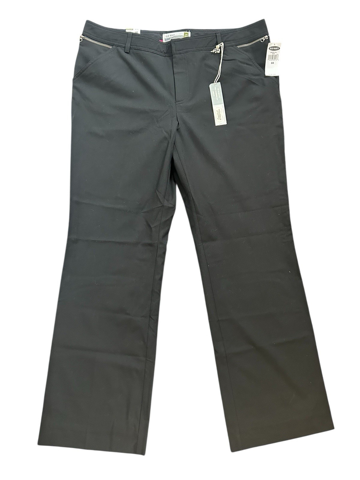 Old Navy NWT Essential Stretch Black Zip Pocket Pants Woman SZ 16 (MSRP $36)
