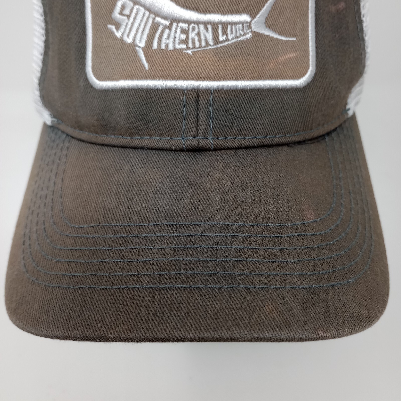 Southern Lure Mahi Mahi Logo White Mesh Back Adjustable Baseball Cap Hat