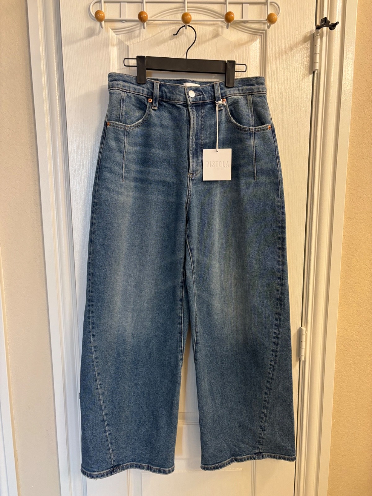 Pistola Kyra High Rise Bowed Ankle SoHo Blue Denim Jeans Size 29