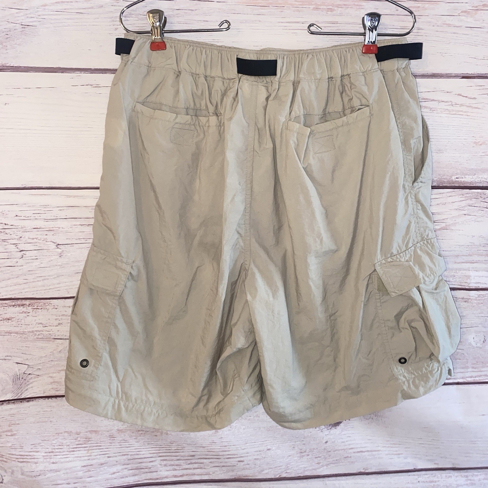 3 REI Mens Shorts L Light Green Tan Lt Tan Belted Hiking Outdoor A15