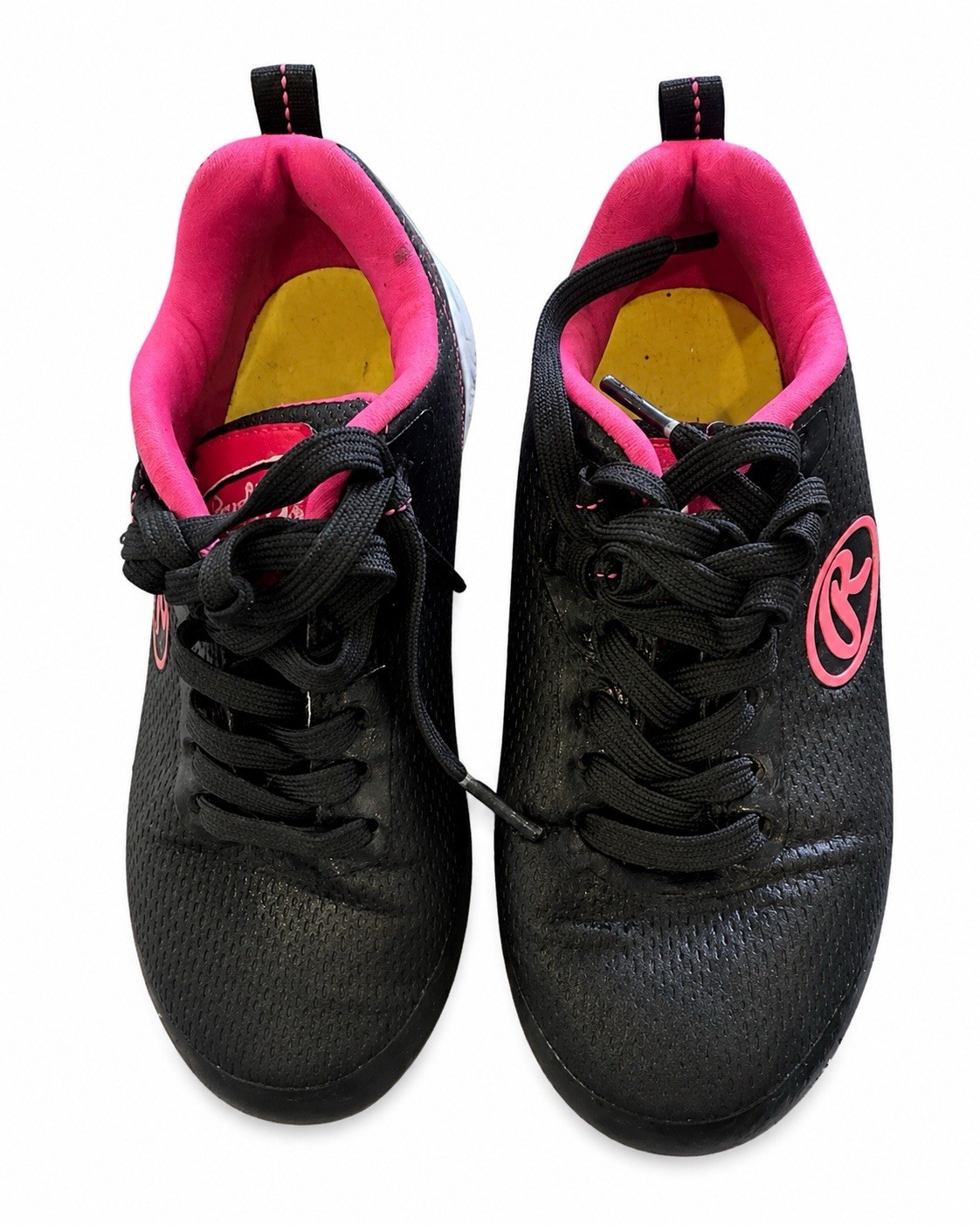 Rawlings Girls Softball Cleats Black/Pink Lace Up Rubber Cleat US 11D