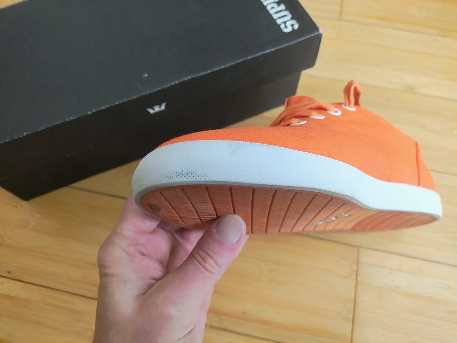SUPRA SNEAKERS ORANGE MEN’S SIZE 8 SKATE BOARD SHOES