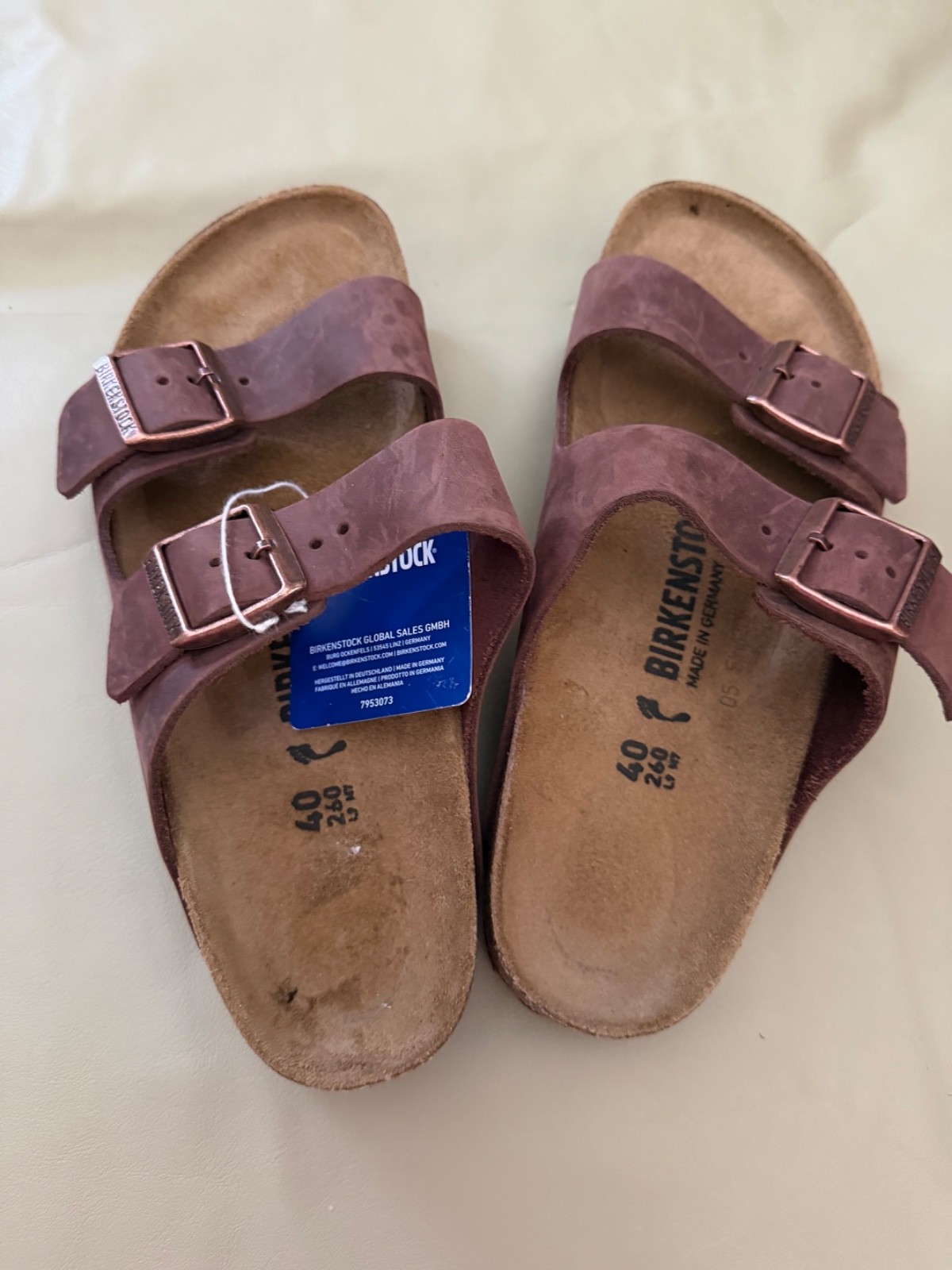 Birkenstock Arizona Classic Unisex Flat Leather Sandal Mocha (W9/M7) New