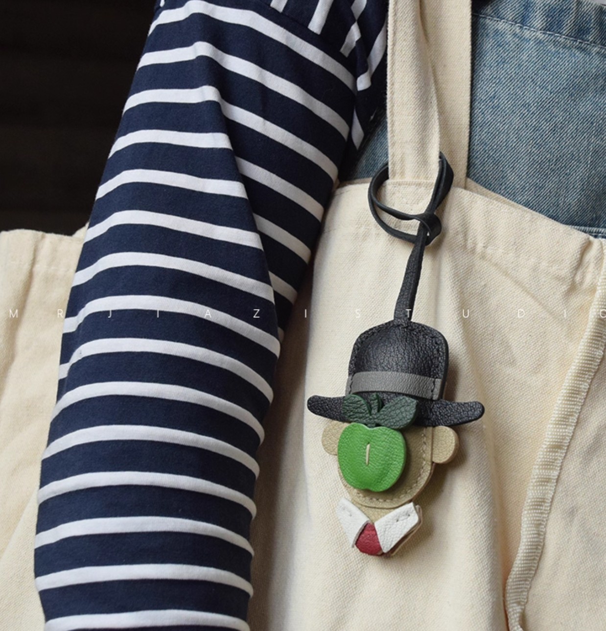 Genuine Leather Bag Charm Car Key Pendant Handmade Handbag Accessories Girl Gift