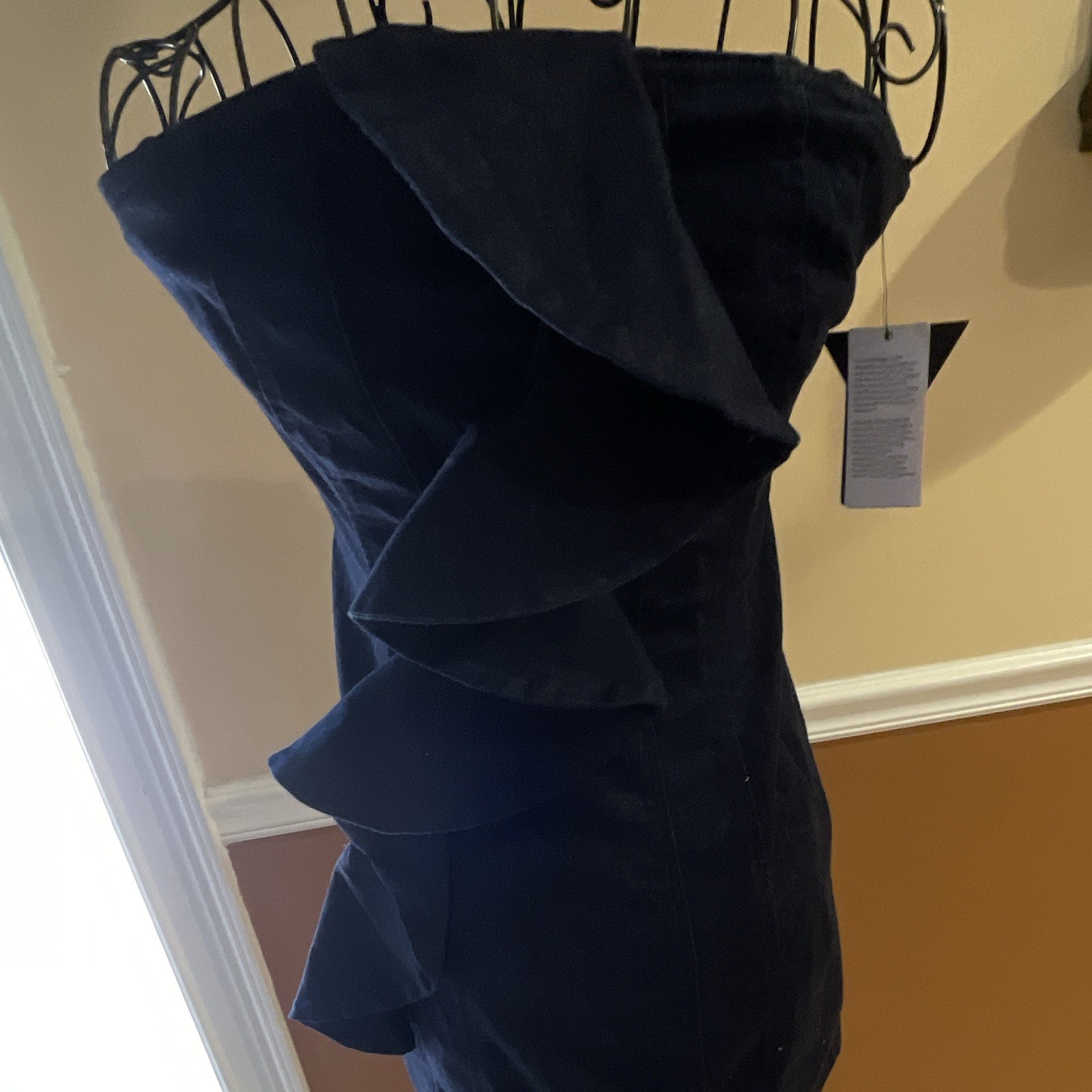 GUESS Blue Denim Full Stretch strapless Bodycon Mini Dress Party/Cocktail S