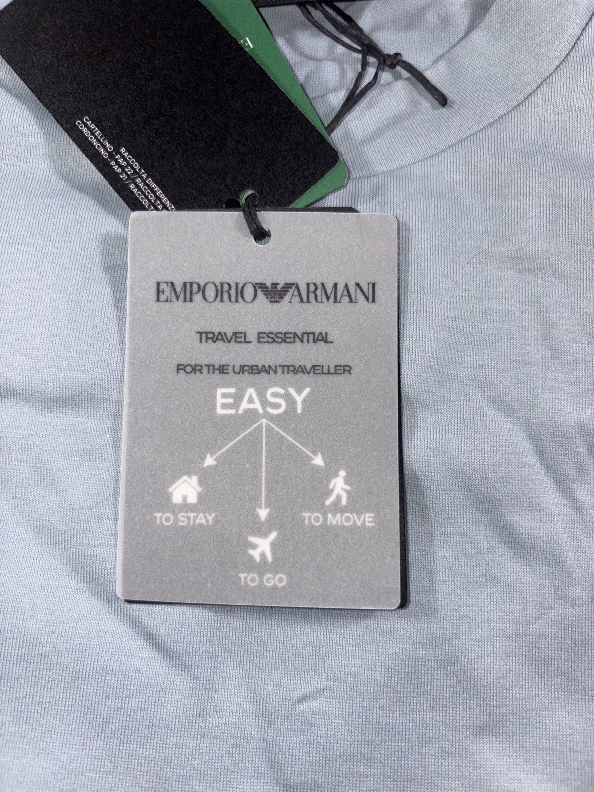 Emporio Armani Men’s Travel Essential T-shirt Color: Pearl Blue Size: M NEW