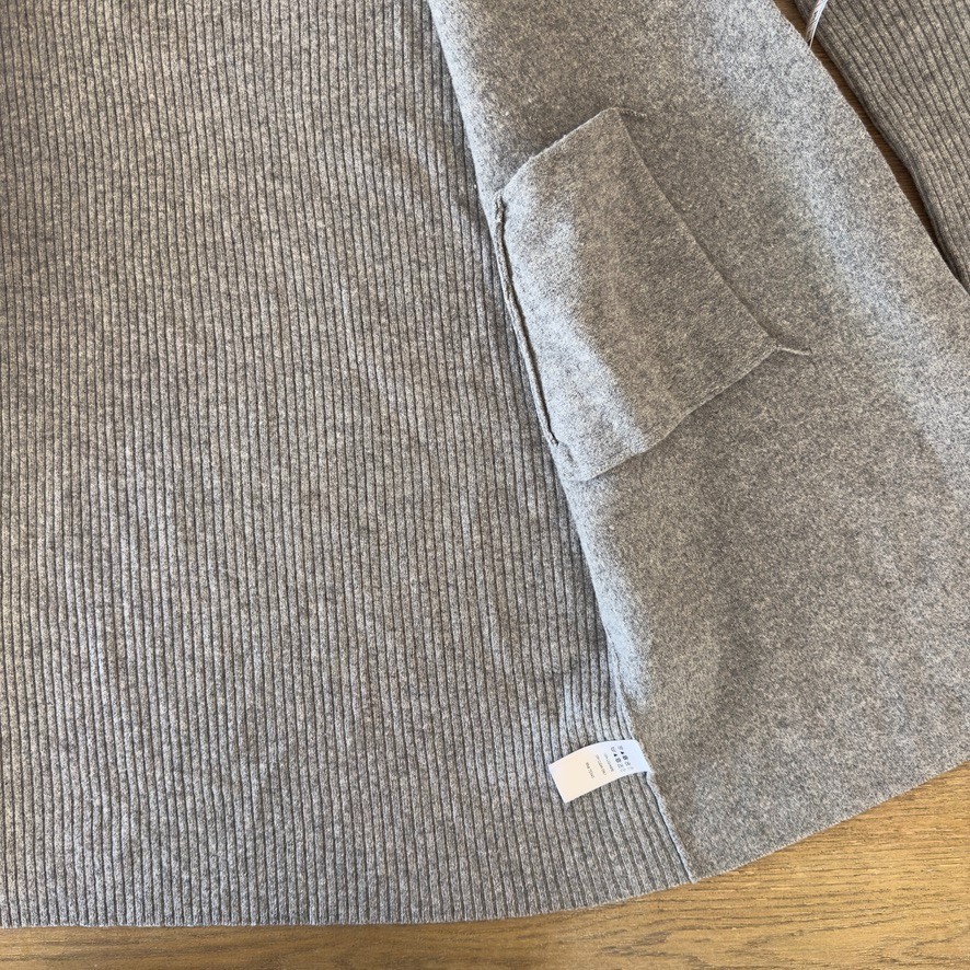 ADRIENNE VITTADINI Women’s 100% 2-Ply Cashmere Coat Open Cardigan-Grey-Sz XS
