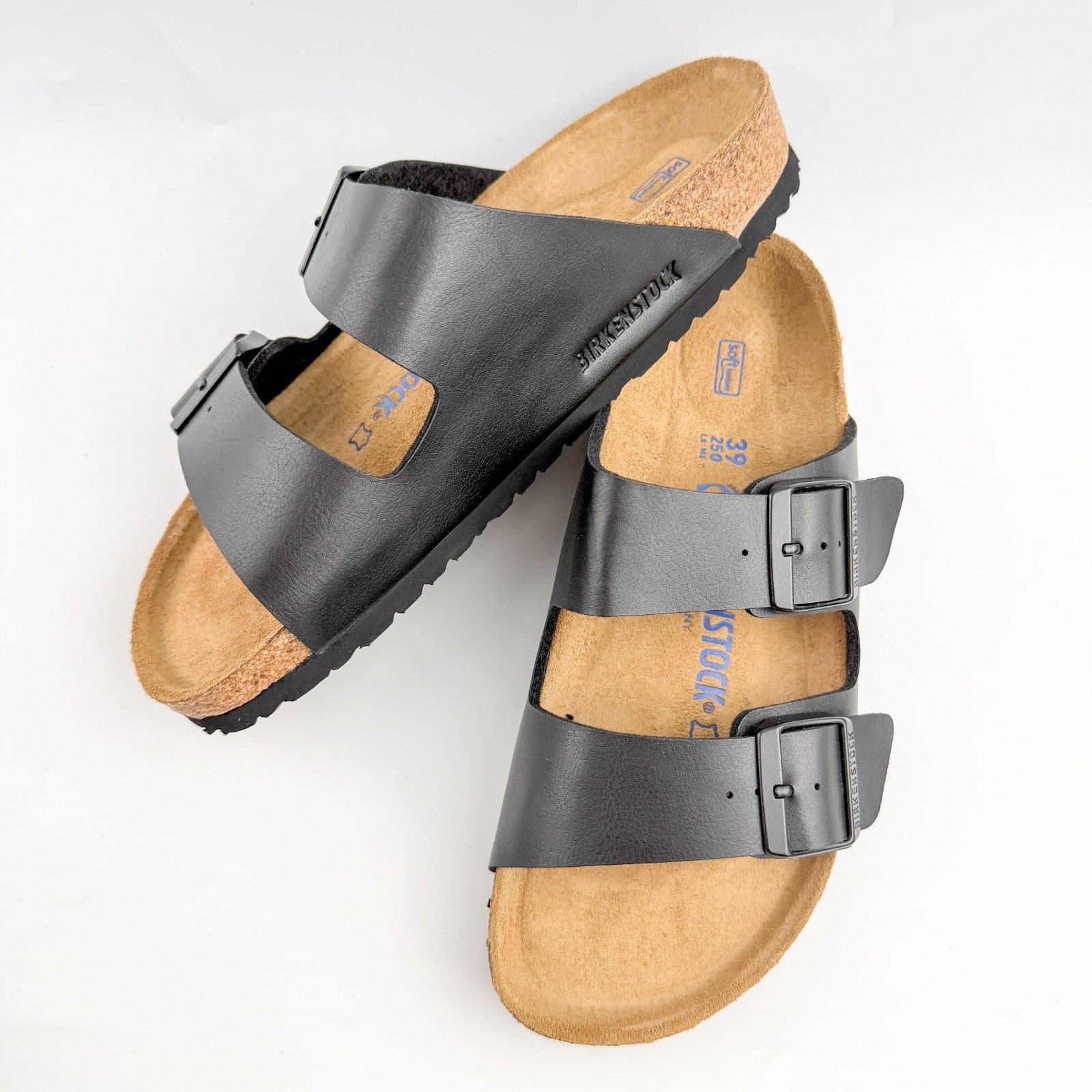 Birkenstock Arizona Black Birko-Flor Soft Footbed Two-Strap Unisex Sandals 37-45
