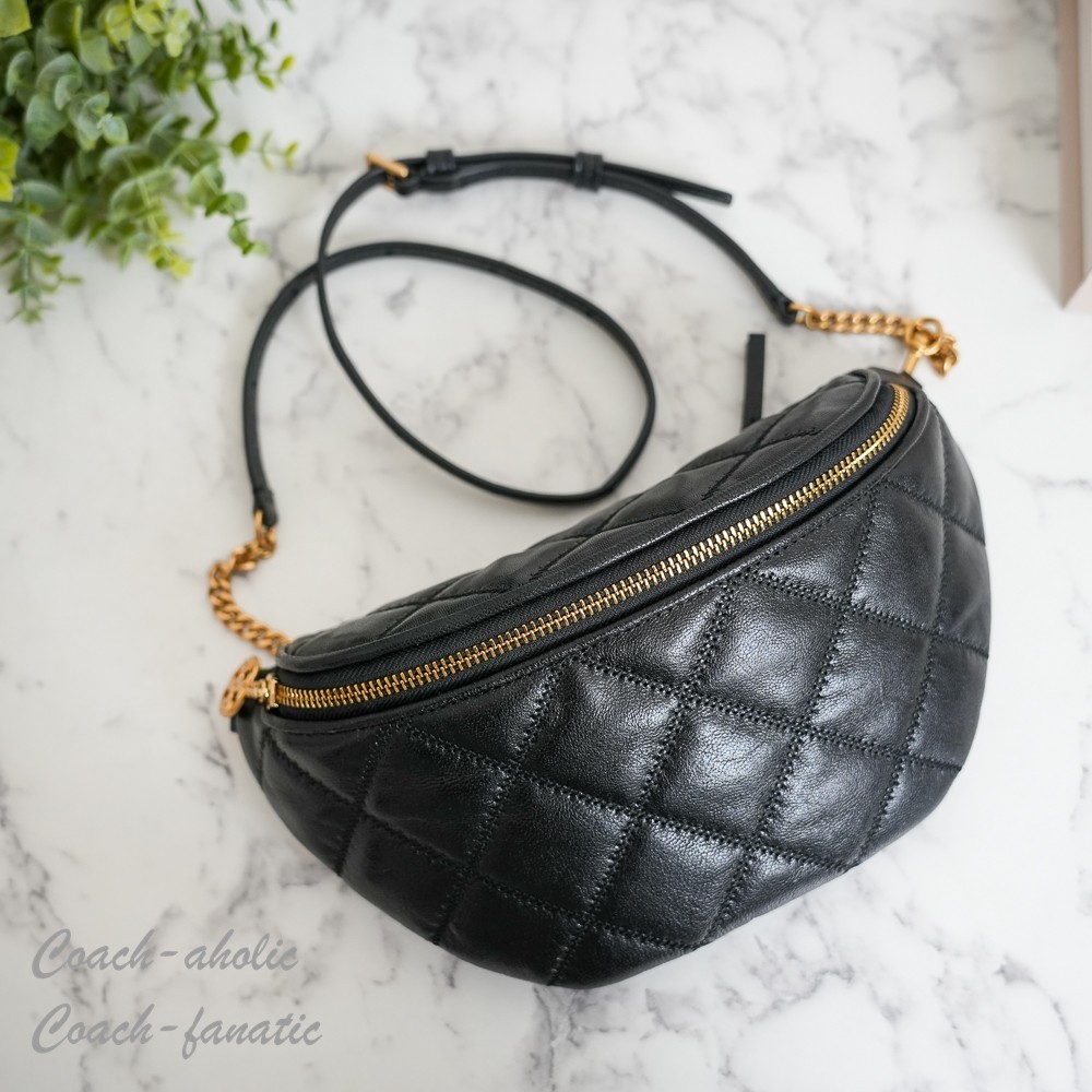NWT Tory Burch Willa Belt Bag Leather Fanny Pack Crossbody in Black