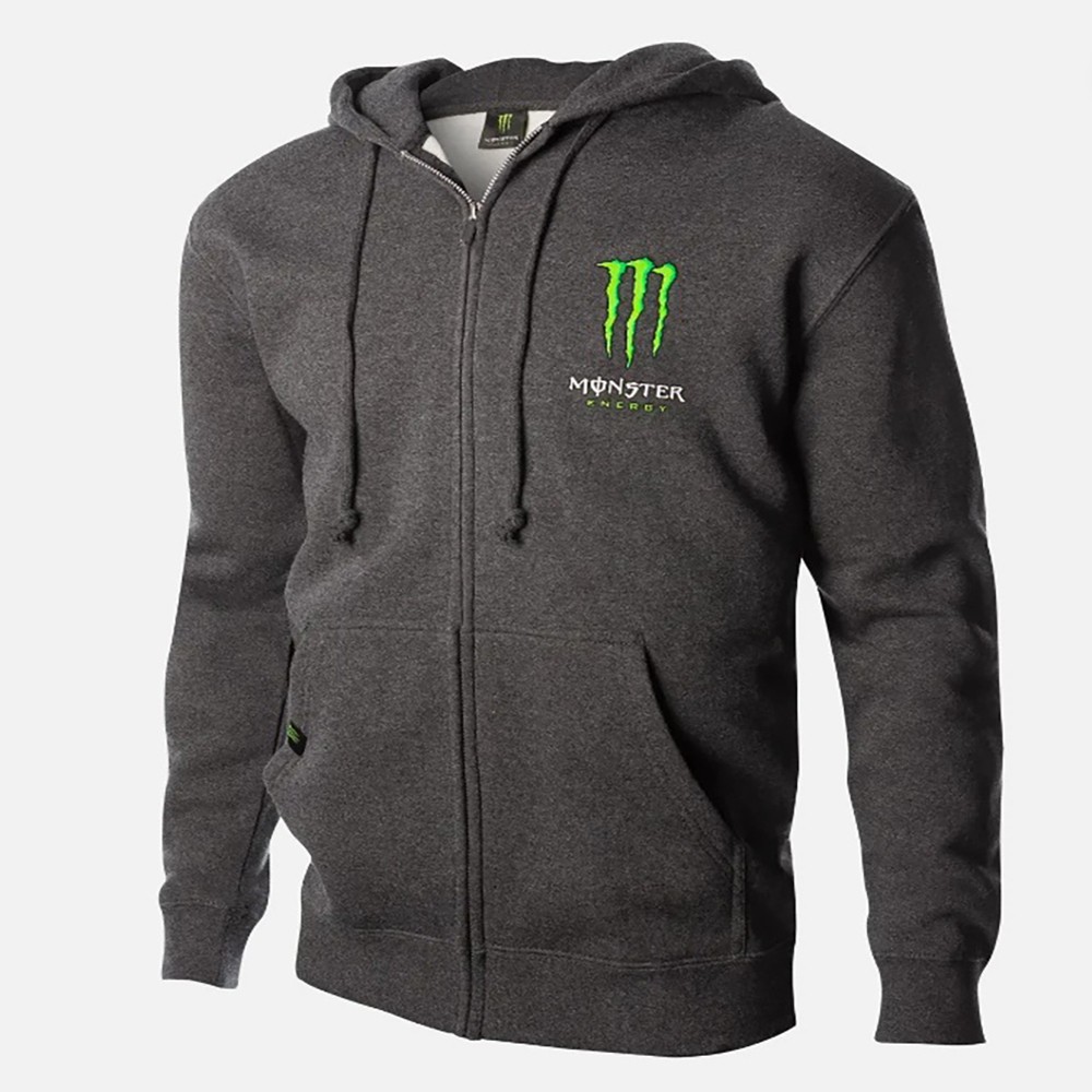 Monster Energy Charcoal Hooded Sweatshirt Full Zip Hoodie Monster Mayhem – XL